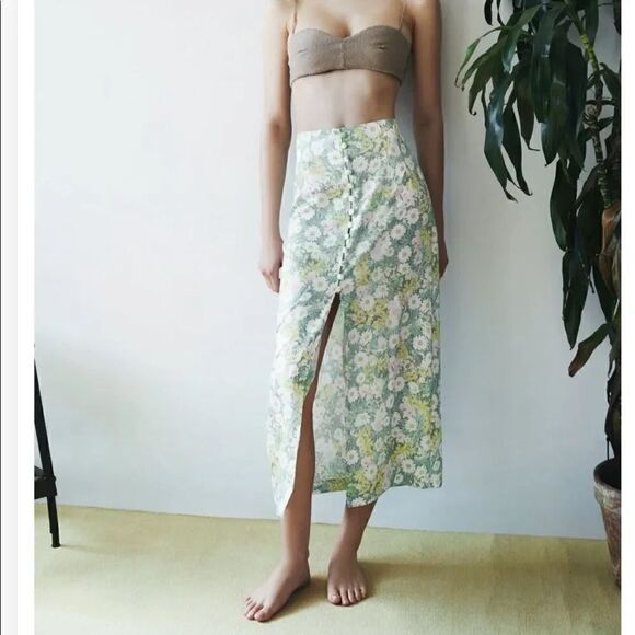 ZARA FLORAL PRINT SKIRT - Picture 15 of 16